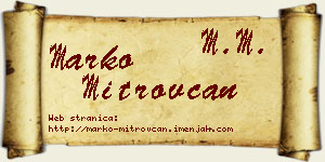 Marko Mitrovčan vizit kartica
